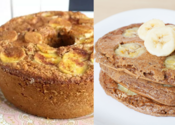 Bolo de banana com aveia