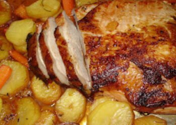 Pernil Assado de Forno com Legumes