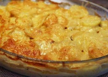 Batata Gratinada com 3 ingredientes Sem Forno