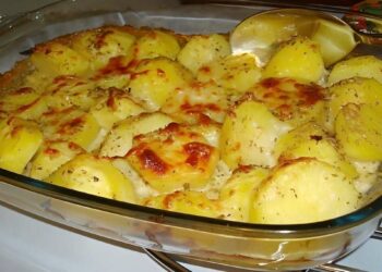 Batata Gratinada no Forno com 2 leites