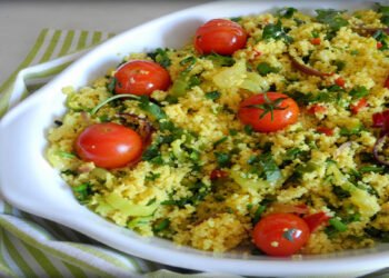 Cuscuz Marroquino com Tomate-cereja pronto em poucos minutos