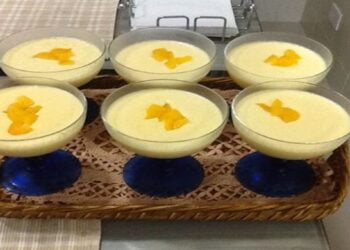 Mousse de Pêssego com 4 ingredientes muito cremoso que todos vão amar