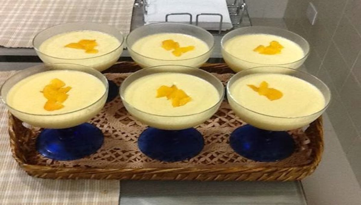 Mousse de Pêssego com 4 ingredientes muito cremoso que todos vão amar