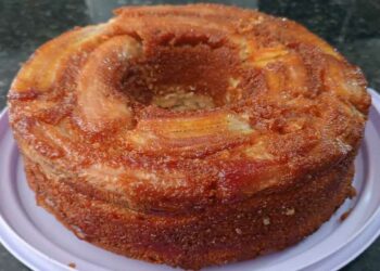 Bolo de Banana Caramelizada no Liquidificador