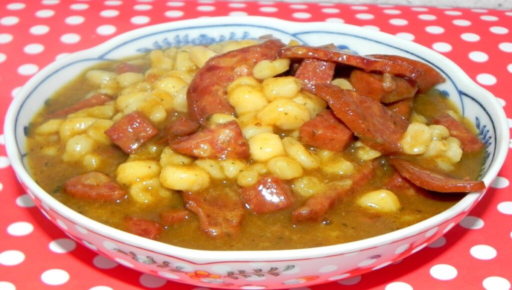 Canjica Salgada com Linguiça Calabresa