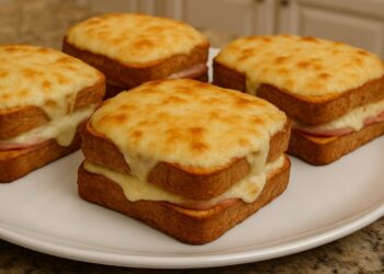 Lanche de Pão de Forma no Forno com 2 Queijos