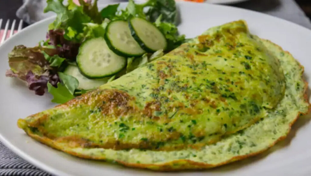 Omelete Fite de Espinafre com 3 ingredientes