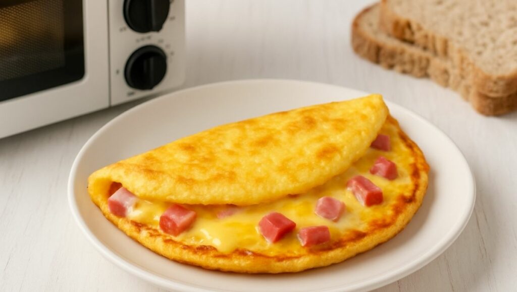 Omelete de Micro-ondas Simples com Queijo e Presunto em 5 minutos