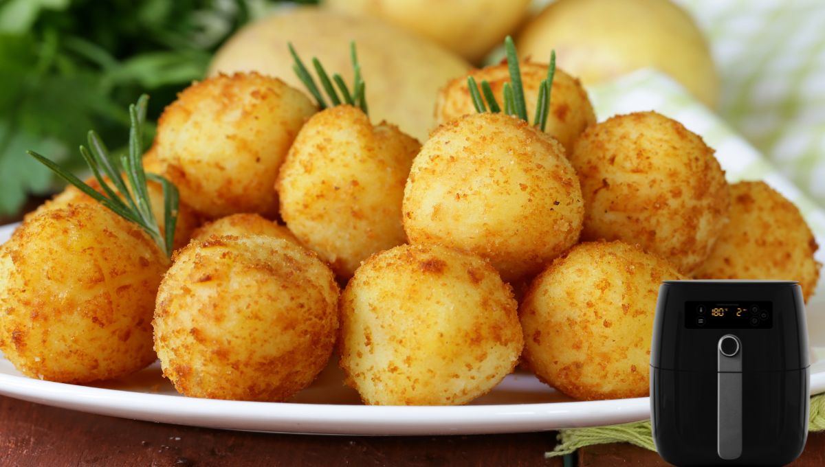 Bolinhas De Queijo Na Air Fryer Sem Óleo e Sem Trigo Com 3 Ingredientes