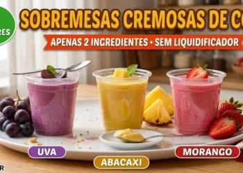 3 Receitas de Sobremesa Gelada com 2 Ingredientes Uva, Abacaxi e Morango