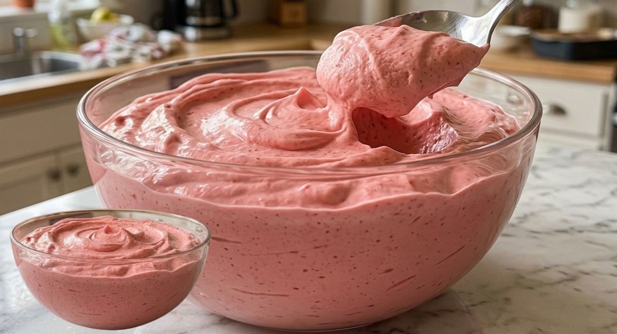 Mousse de Morango Cremosa com Suco em Pó