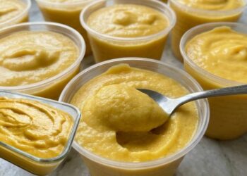 Sobremesa Cremosa de Manga com 2 Ingredientes e Sem Liquidificador