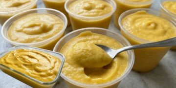 Sobremesa Cremosa de Manga com 2 Ingredientes e Sem Liquidificador