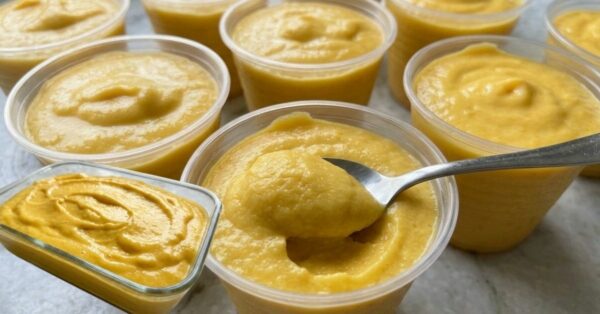 Sobremesa Cremosa de Manga com 2 Ingredientes e Sem Liquidificador